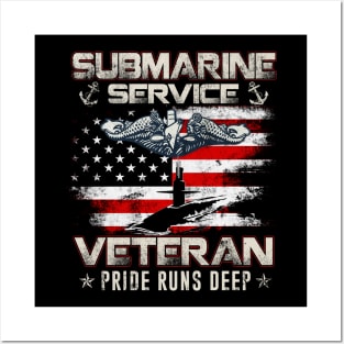 Submarine Service Veteran US Submariner - Gift for Veterans Day 4th of July or Patriotic Memorial Day Posters and Art